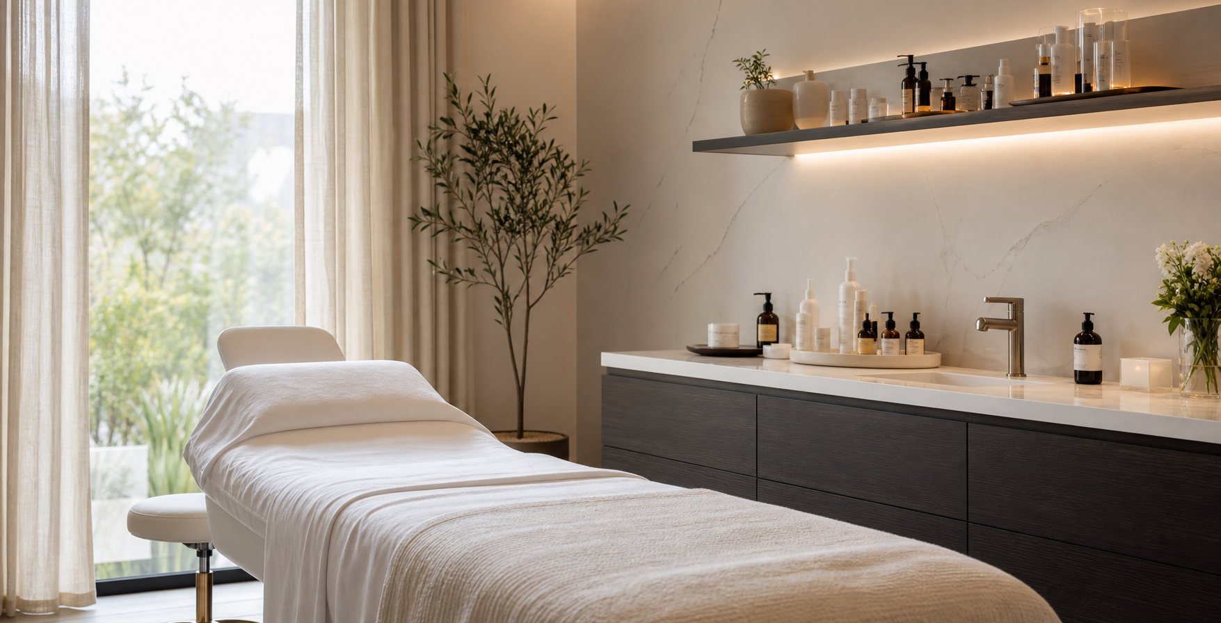 Modern medical spa treatment room